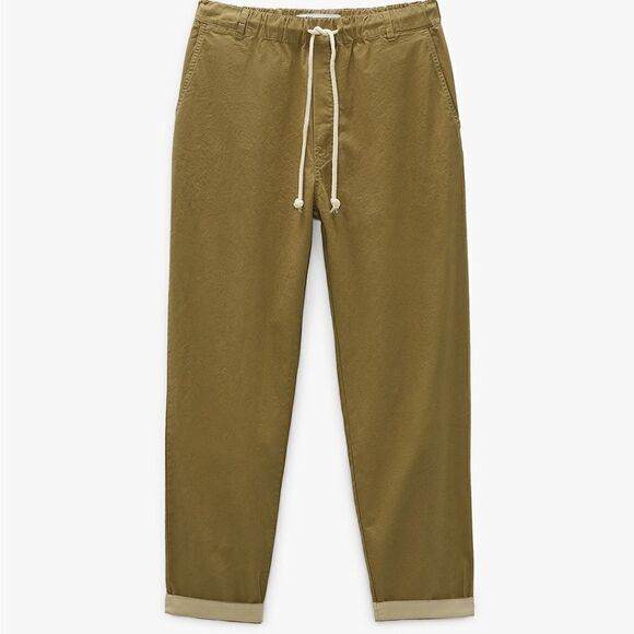Zara JOGGER WAIST CONTRASTING PANTS - Picture 7 of 7